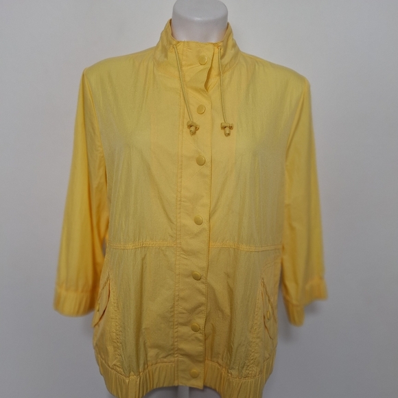 Zenergy by Chico’s Yellow Boho Gorpcore Lightweight Windbreaker Jacket Size L - Picture 1 of 13